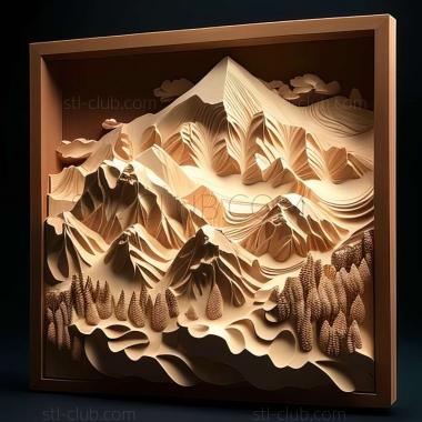 3D model Minami Alps in Japan (STL)